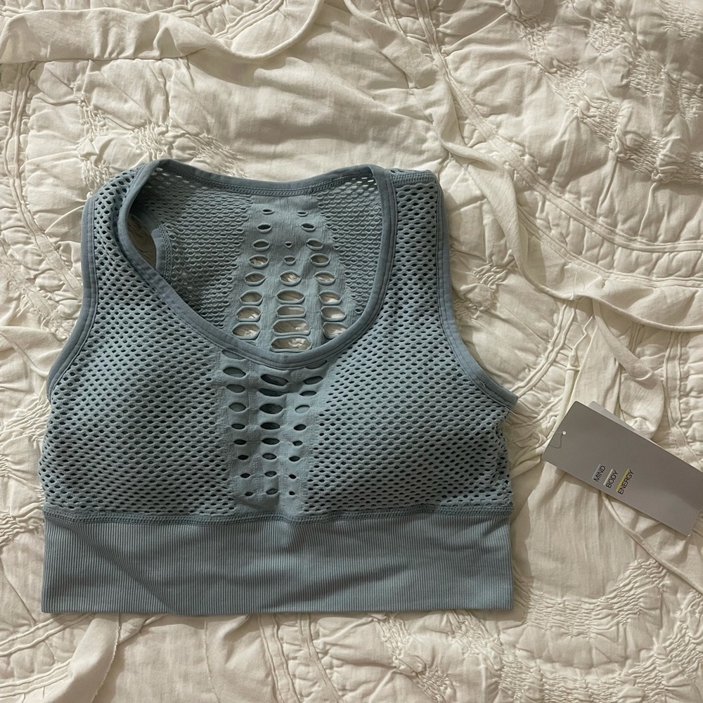 Light blue sports bra